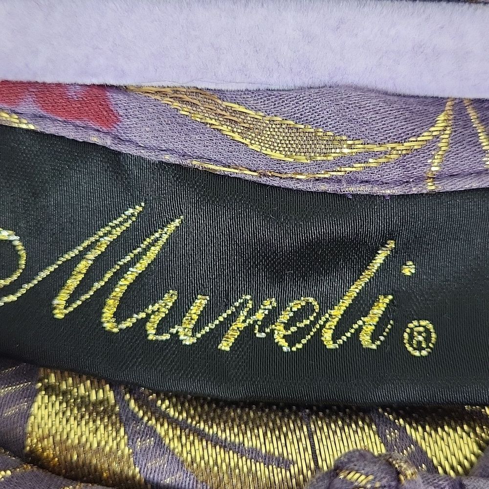 100% silk Purple and Gold Leaf Orient style Patterned Jacket. Size - Picture 5 of 8